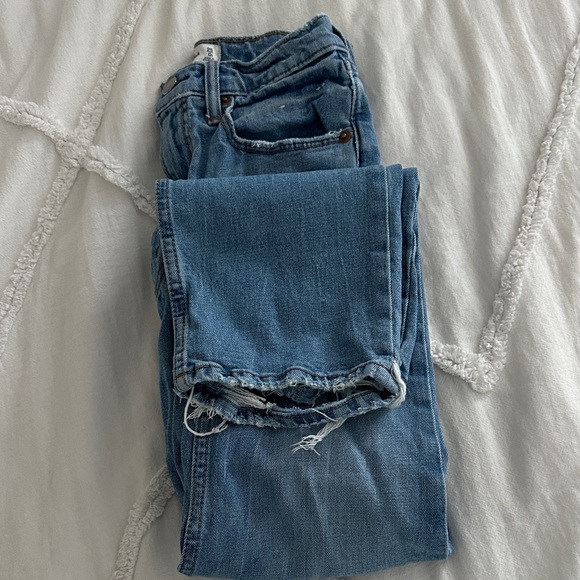 Abercrombie and Fitch Classic High-Rise Straight Leg Women’s Jeans - Blue - Picture 5 of 5